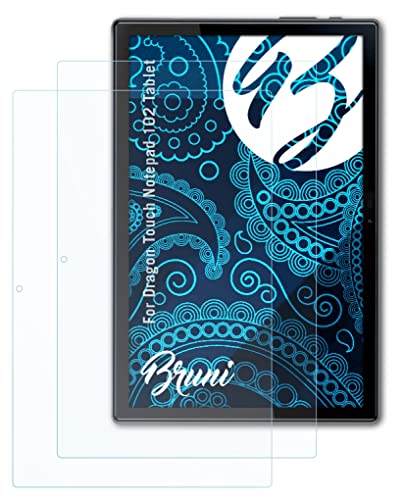 Bruni Schutzfolie kompatibel mit Dragon Touch Notepad 102 Tablet Folie, glasklare Displayschutzfolie (2X) von Bruni