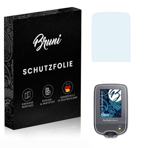 Bruni Schutzfolie kompatibel mit FreeStyle Libre 3 Folie, glasklare Displayschutzfolie (2X) von Bruni