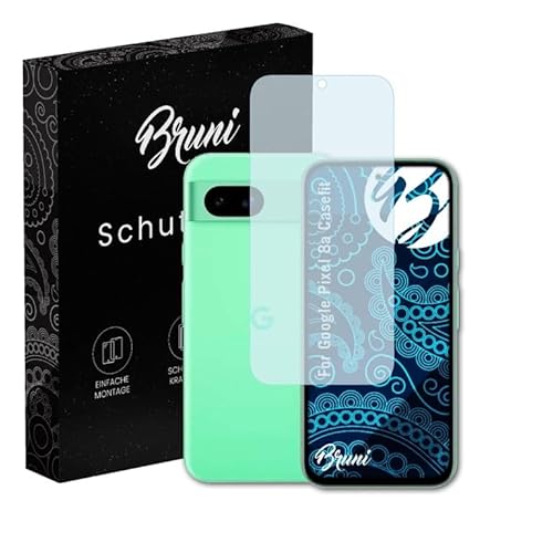 Bruni Schutzfolie kompatibel mit Google Pixel 8a Casefit Folie, glasklare Displayschutzfolie (2X) von Bruni