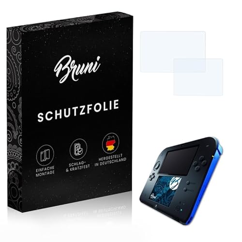 Bruni Schutzfolie kompatibel mit Nintendo 2DS Folie, glasklare Displayschutzfolie (2er Set) von Bruni