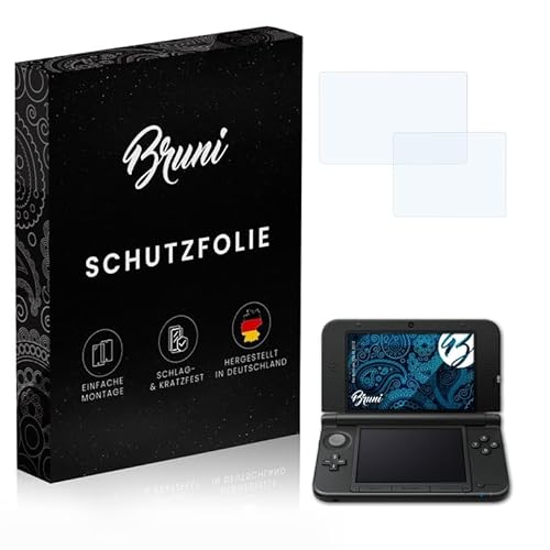 Bruni Schutzfolie kompatibel mit Nintendo 3DS XL 2012 Folie, glasklare Displayschutzfolie (2er Set) von Bruni