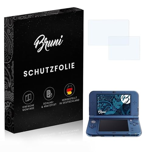 Bruni Schutzfolie kompatibel mit Nintendo New 3DS XL 2015 Folie, glasklare Displayschutzfolie (2er Set) von Bruni