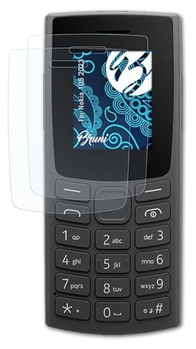 Bruni Schutzfolie kompatibel mit Nokia 105 2023 Folie, glasklare Displayschutzfolie (2X) von Bruni