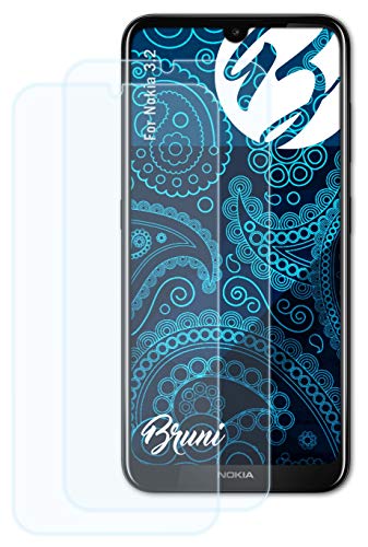Bruni Schutzfolie kompatibel mit Nokia 3.2 Folie, glasklare Displayschutzfolie (2X) von Bruni