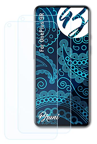 Bruni Schutzfolie kompatibel mit OnePlus 9R Folie, glasklare Displayschutzfolie (2X) von Bruni