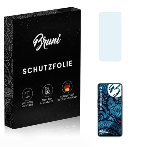 Bruni Schutzfolie kompatibel mit OnePlus Nord CE Folie, glasklare Displayschutzfolie (2X) von Bruni