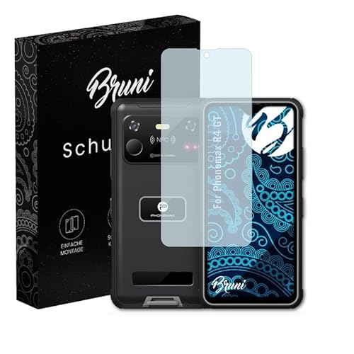 Bruni Schutzfolie kompatibel mit Phonemax R4 GT Folie, glasklare Displayschutzfolie (2X) von Bruni