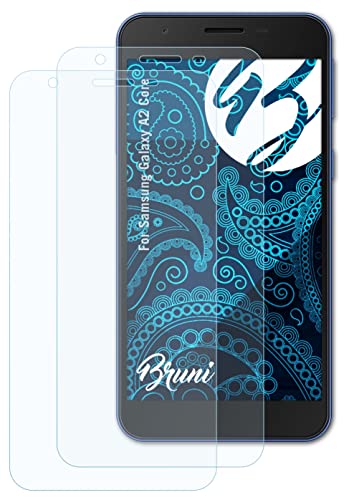 Bruni Schutzfolie kompatibel mit Samsung Galaxy A2 Core Folie, glasklare Displayschutzfolie (2X) von Bruni
