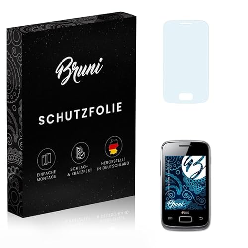 Bruni Schutzfolie kompatibel mit Samsung Galaxy Y Duos GT-S6102 Folie, glasklare Displayschutzfolie (2X) von Bruni