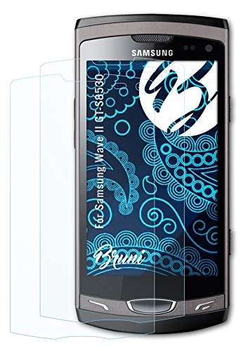 Bruni Schutzfolie kompatibel mit Samsung Wave II GT-S8530 Folie, glasklare Displayschutzfolie (2X) von Bruni