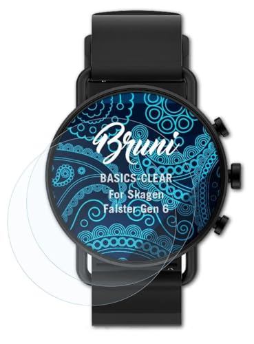 Bruni Schutzfolie kompatibel mit Skagen Falster Gen 6 Folie, glasklare Displayschutzfolie (2X) von Bruni