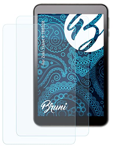 Bruni Schutzfolie kompatibel mit Zeki Tablet 8 TB892B Folie, glasklare Displayschutzfolie (2X) von Bruni