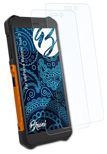 Bruni Schutzfolie kompatibel mit myPhone Hammer Iron 3 Folie, glasklare Displayschutzfolie (2X) von Bruni