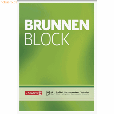 10 x Brunnen Briefblock Brunnen A5 70g/qm blanko 50 Blatt 10 x Brunnen Briefblock Brunnen A5 70g/qm blanko 50 Blatt von Brunnen