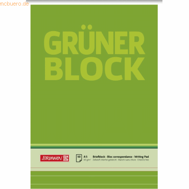 10 x Brunnen Briefblock Der grüne Block A5 60g/qm liniert 50 Blatt 10 x Brunnen Briefblock Der grüne Block A5 60g/qm liniert 50 Blatt von Brunnen