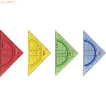 10 x Brunnen Geometrie-Dreieck 16cm bruchsicher farbig sortiert von Brunnen