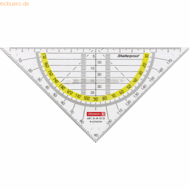 10 x Brunnen Geometrie-Dreieck 16cm bruchsicher mit Griff glasklar von Brunnen