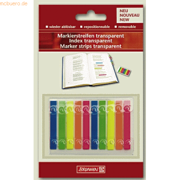 10 x Brunnen Markierstreifen transparent 5 Farben VE=200 Streifen 10 x Brunnen Markierstreifen transparent 5 Farben VE=200 Streifen von Brunnen