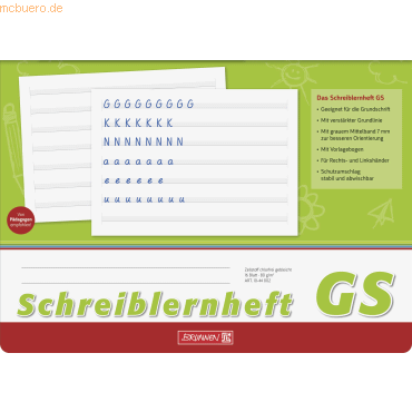 10 x Brunnen Schreiblernheft A4 quer Lineatur GS 16 Blatt von Brunnen