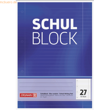 10 x Brunnen Schulblock A4 liniert Lineatur 27 mit Rand 4-fach gelocht 10 x Brunnen Schulblock A4 liniert Lineatur 27 mit Rand 4-fach gelocht von Brunnen