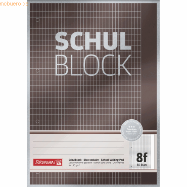 10 x Brunnen Schulblock Premium A4 90g/qm 50 Blatt Lineatur 8f 10 x Brunnen Schulblock Premium A4 90g/qm 50 Blatt Lineatur 8f von Brunnen