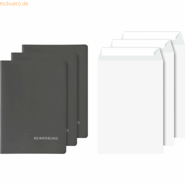 20 x Brunnen Bewerbungsmappen-Set 3 Mappen + Versandtaschen schwarz 20 x Brunnen Bewerbungsmappen-Set 3 Mappen + Versandtaschen schwarz von Brunnen