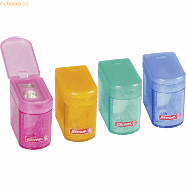 20 x Brunnen Doppel-Spitzer Klicki Glitter transparent farbig sortiert 20 x Brunnen Doppel-Spitzer Klicki Glitter transparent farbig sortiert von Brunnen