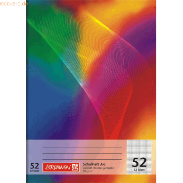 Brunnen Schulheft A6 Lineatur 52 80 g/qm 32 Blatt von Brunnen