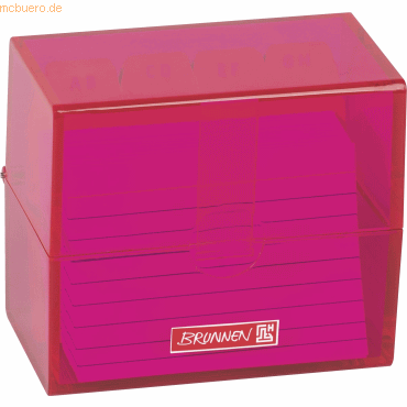 3 x Brunnen Karteibox A8 gefüllt pink von Brunnen