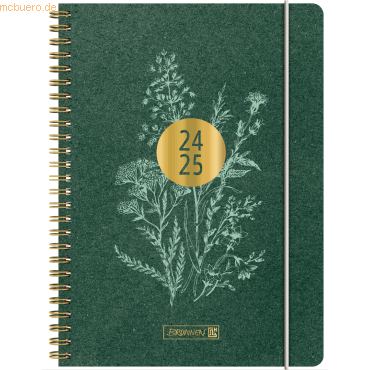 3 x Brunnen Schülerkalender 2024/2025 A5 PP 1 Woche/2 Seiten Botanical von Brunnen