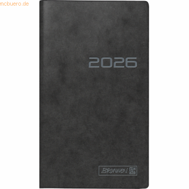 Brunnen Taschenkalender 758 8,7x15,3cm 1 Woche/Seite Karton schwarz 20 von Brunnen