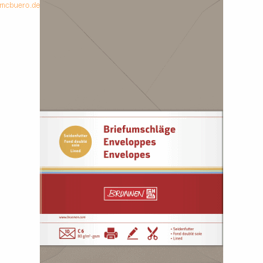 5 x Brunnen Briefumschläge C6 Nassklebung taupe VE=10 Stück 5 x Brunnen Briefumschläge C6 Nassklebung taupe VE=10 Stück von Brunnen