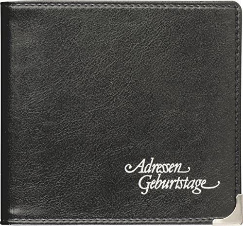 BRUNNEN 106454490 Addressbuch (Adress und Geburtstagsbuch 100 x 950 mm, Soft Material, A-Z Register) schwarz von BRUNNEN