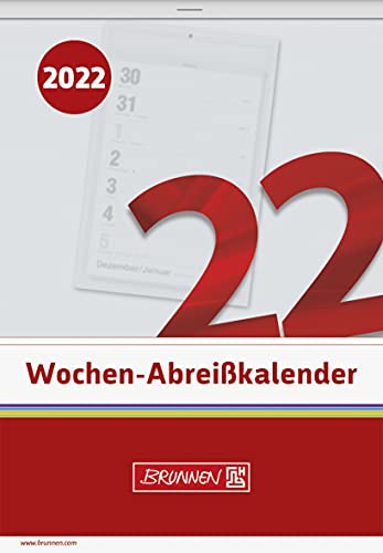 BRUNNEN 1070325002 Wochen-Abreißkalender Nr. 25, 1 Seite = 1 Woche, 105 x 150 mm, Kalendarium 2022 von Brunnen