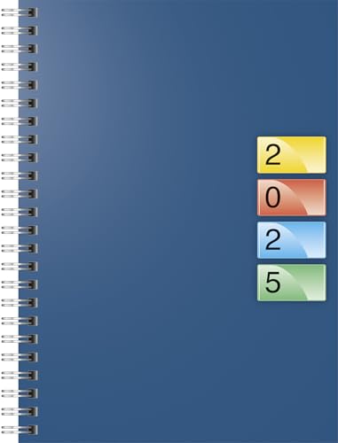 BRUNNEN Buchkalender DATAline Modell 796 40 (2025), 2 Seiten = 1 Woche, A5, 128 Seiten, Karton-Einband, blau von Brunnen