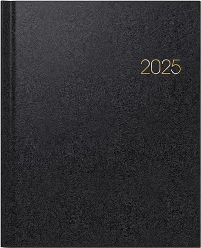 BRUNNEN Buchkalender Modell Manager Wt 7 weektimer (2025), 2 Seiten = 1 Woche, 210 × 260 mm, 160 Seiten, Balacron-Einband, schwarz von Brunnen