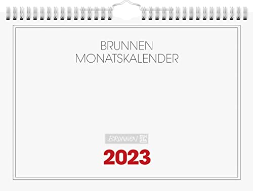 BRUNNEN Monatskalender 2023 A4 quer weiß von Brunnen