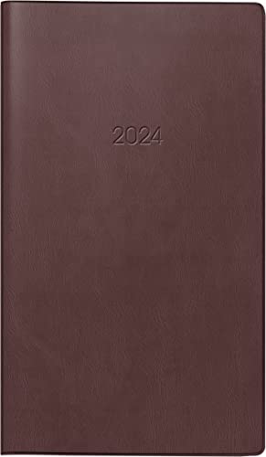 BRUNNEN Monatskalender Modell 750 2024 2 Seiten = 1 Monat Blattgröße 8,7 x 15,3 cm bordeaux von Brunnen