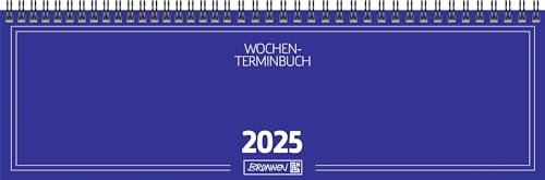 BRUNNEN Querterminbuch Modell 774 (2025), 2 Seiten = 1 Woche, 326 × 102 mm, 112 Seiten, Karton-Einband, blau von Brunnen