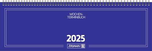 BRUNNEN Querterminbuch Modell 775 (2025), 2 Seiten = 1 Woche, 420 × 137 mm, 112 Seiten, Karton-Einband, blau von Brunnen