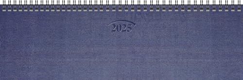 BRUNNEN Querterminbuch Modell 777 (2025), 2 Seiten = 1 Woche, 326 × 102 mm, 112 Seiten, Karton-Einband, blau von Brunnen