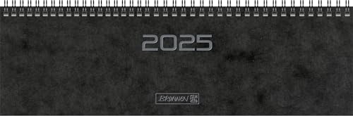 BRUNNEN Querterminbuch Modell 777 (2025), 2 Seiten = 1 Woche, 326 × 102 mm, 112 Seiten, Karton-Einband, schwarz von Brunnen