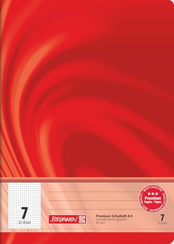 BRUNNEN Schulheft Premium Vivendi | A4, Lineatur 7, 32 Blatt, rot von BRUNNEN