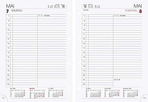 BRUNNEN Tages-Ersatzkalendarium Modell 765 2024 1 Seite = 1 Tag Blattgröße 14,3 x 20,2 cm weiß von Brunnen