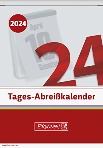 BRUNNEN Tageskalender 2024 1 Seite = 1 Tag 98 x 142 mm, Schlitzweite 68 mm weiß von Brunnen