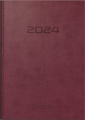 BRUNNEN Tageskalender Modell 795 2024 1 Seite = 1 Tag Blattgröße 14,5 x 20,6 cm braun von Brunnen