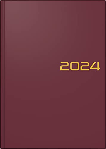 BRUNNEN Tageskalender Modell 795 2024 1 Seite = 1 Tag Blattgröße 14,5 x 20,6 cm weinrot von Brunnen