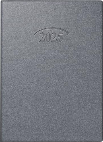 BRUNNEN Taschenkalender Modell 736 (2025), 1 Seite = 1 Tag, A6, 368 Seiten, Kunststoff-Einband, Artistico, silberfarben von Brunnen