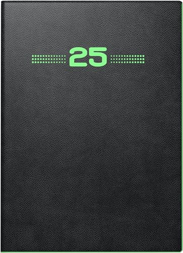 BRUNNEN Taschenkalender Modell 736 (2025) „Neon“, 1 Seite = 1 Tag, A6, 368 Seiten, PU-Einband, flexibel, schwarz von Brunnen