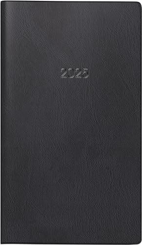 BRUNNEN Taschenkalender Modell 746 (2025), 2 Seiten = 1 Monat, A6, Kunststoff-Einband, schwarz von Brunnen